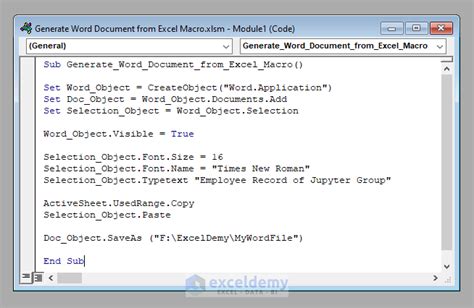 How To Generate A Word Document From An Excel Macro 10 Methods Exceldemy