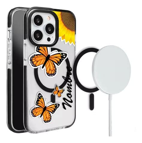 Funda Para Iphone Magsafe Mariposa Personalizada Tu Nombre Meses Sin