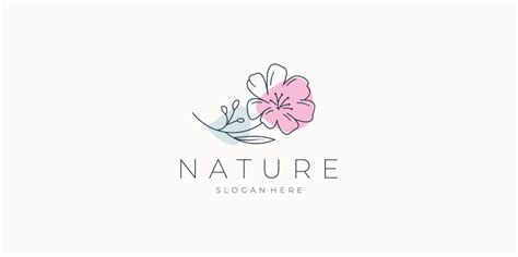 Beauty Minimalist Flower Logo Slim Nature Rose Vector Color Skin Care