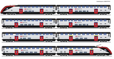 8 tlg Set Fernverkehrs Doppelstockzug RABe 502 SBB Märklin