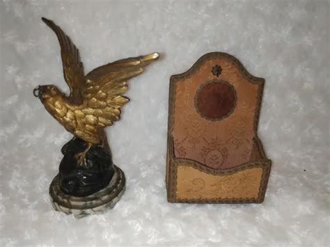 LOT DE PORTE Montre Gousset ancien XIXème bronze régule aigle signé EUR