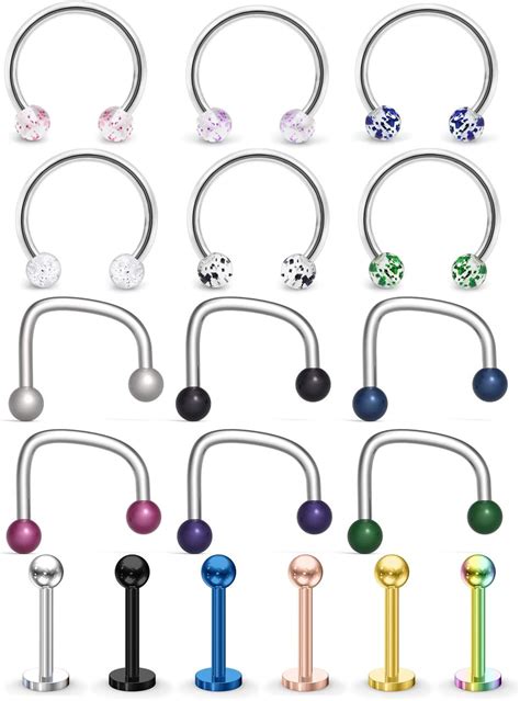 Amazon Kridzisw G Pcs Lip Rings Studs L Stainless Steel