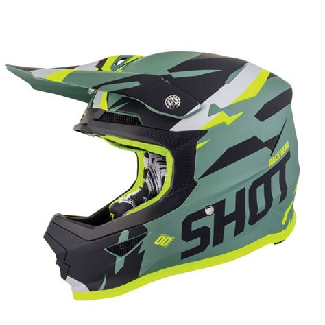 Casque Cross Shot Furious Score Kaki Neon Yellow Matt Casque