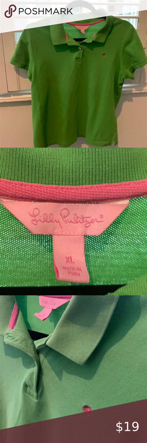 Lilly Pulitzer Green Short Sleeve Polo Xl Green Shorts Clothes