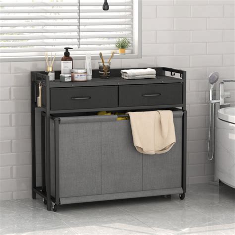 Stories Rustand Rolling Laundry Sorter With Handles Reviews Wayfair