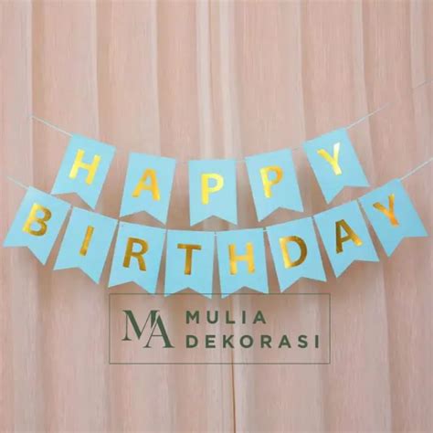 Bunting Flag Banner Tema Karakter Set Happy Birthday Aksesoris