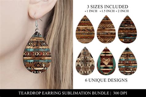 Western Teardrop Earring Sublimation Bundle