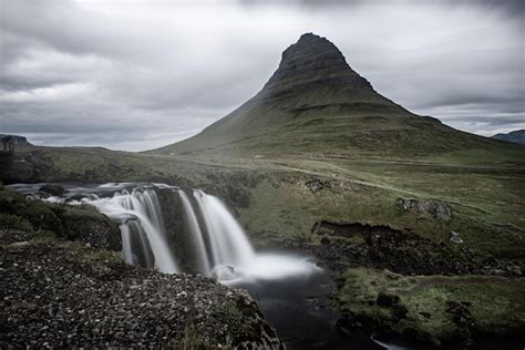 Premium Photo | Kirkjufell mountain and waterfall