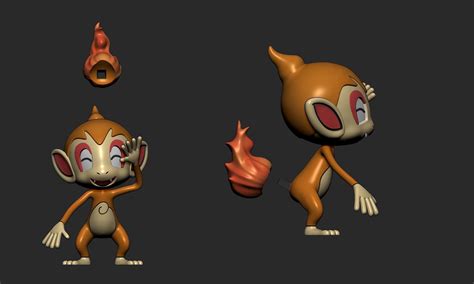 Pokemon Chimchar Monferno And Infernape With Poses D Model D