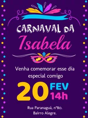 Fazer convite online convite digital aniversário carnaval