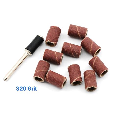 10pcs 13mm X 6mm 320 Grit Sanding Band 1pc Rubber Mandrel Drum Etsy