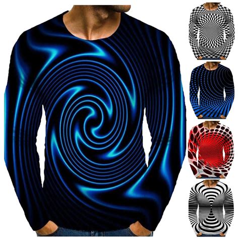 Ddapj Pyju Graphic Tees For Men Novelty 3d Printed Long Sleeve T Shirt