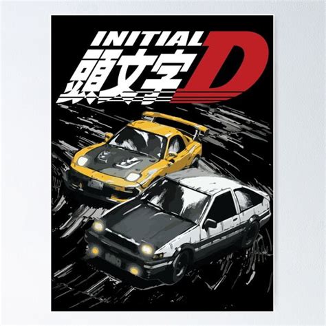 A NEW Mountain Drift Racing Initial D Tandems AE86 Vs FD Rx 7 Poster