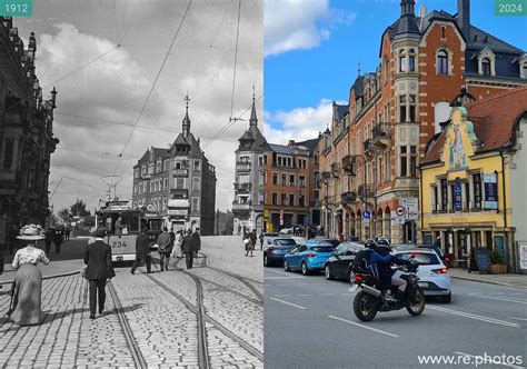 Damals und Heute Körnerplatz in Dresden 1912 21 04 2024