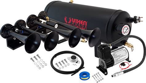 Vixen Horns Vxo B B Quad Trumpet Train Air Horn Black With