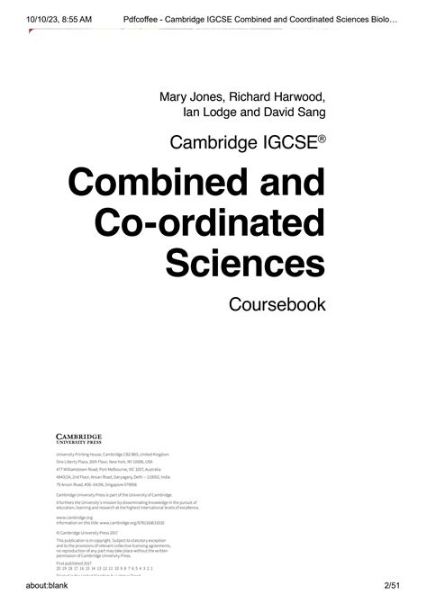 Solution Pdfcoffee Cambridge Igcse Combined And Coordinated Sciences