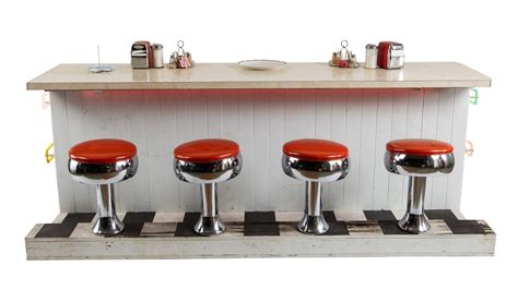 1950s 4 Seat Diner Counter With Neon Accents For Sale At Auction