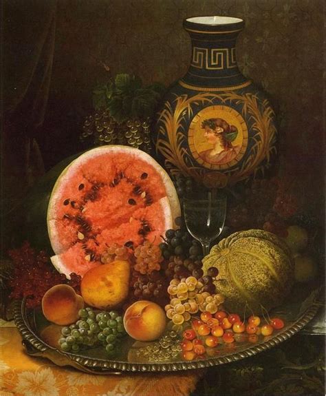 Artwork Replica Still Life With Fruit And Vase By William Mason Brown