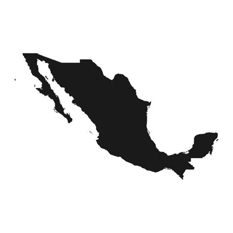 Highly Detailed Mexico Map With Borders Isolated On Background