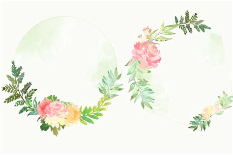 Summer Botanical Watercolor Floral Frame Graphic By Dzynee Creative