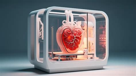 Premium Ai Image D Printer Prints A Human Heart Medical Implantation