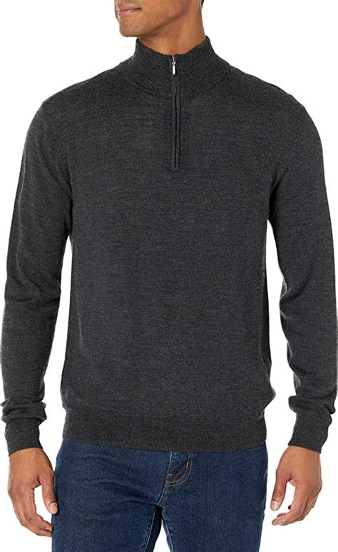 Amazon Goodthreads Men S Lightweight Merino Wool Quarter Zip