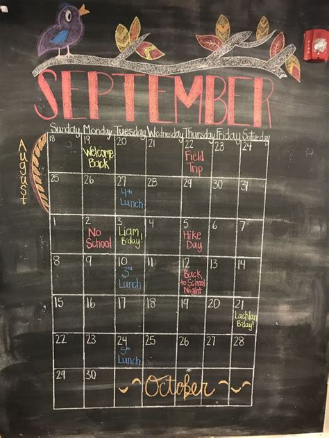 Pin By Hannah Northrup On Chalkboard Calendar Ideas Chalkboard