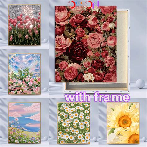 30x40cm With Frame Paint By Numbers Wall Art Paint By Number Diy