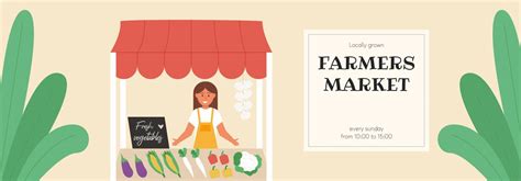 Farmers market horizontal banner 4987952 Vector Art at Vecteezy