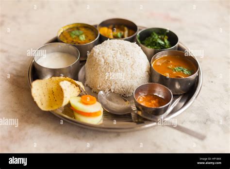 Vegetariana Thali Nepal Dal Bhat Set Una Comida Tradicional Con