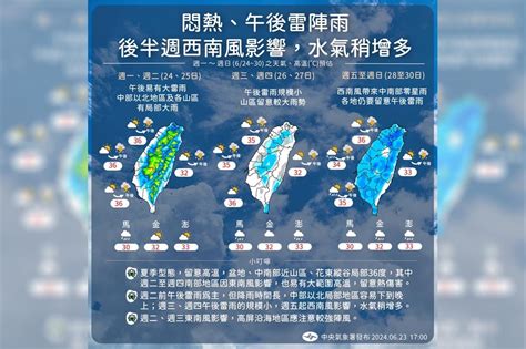 一周天氣預報悶熱午後雷陣雨再7天高溫仍飆36度 周五起水氣增雨勢更大 上報 焦點