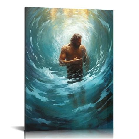 Lingy Framed Jesus Wall Art The Hand Of God Jesus Reaching Into Water