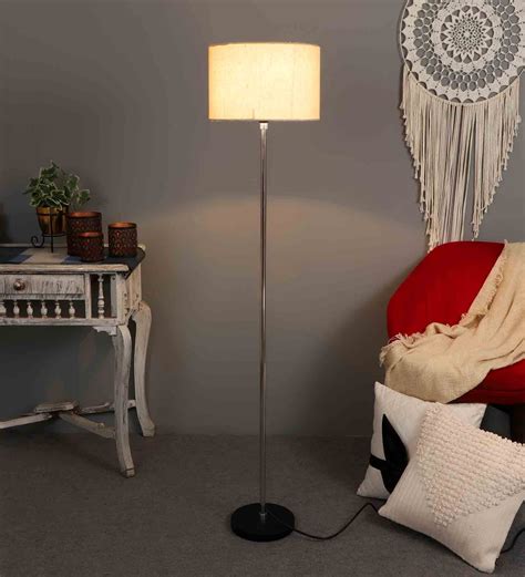 Buy Crisanto Beige Jute Shade Club Floor Lamp With Mdf Base At Off