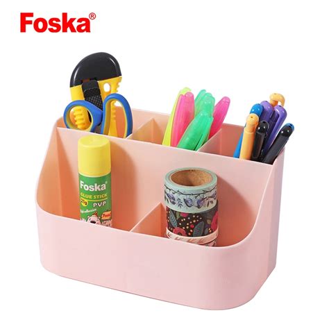 Foska Good Quality PS Desktop Pen Holder China Plastic Pen Holder And