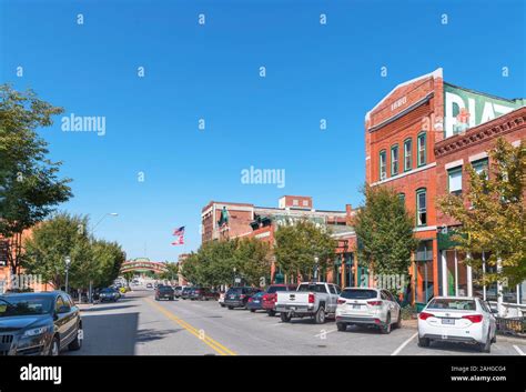 Old Historic Market Street With Brick Buildings Hi Res Stock