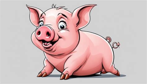 Premium Photo A Cartoon Pig With A Pink Body And A Pink Nose