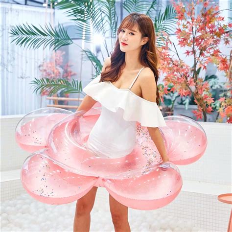 New Product PVC Jnflatable Transparent Creative Pink Flower Sequin