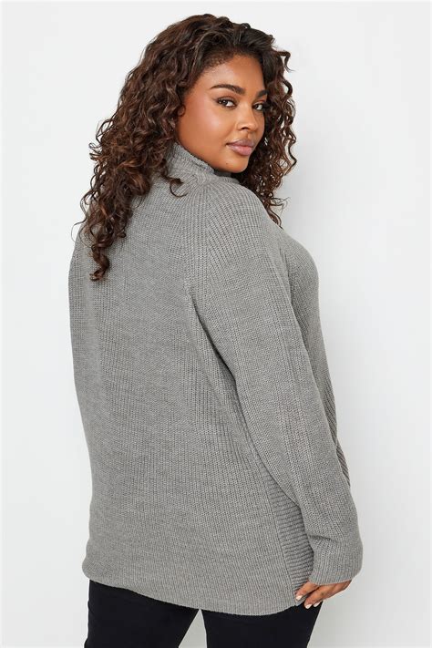 Yours Plus Size Grey Ribbed Knitted Jumper Yours Clothing