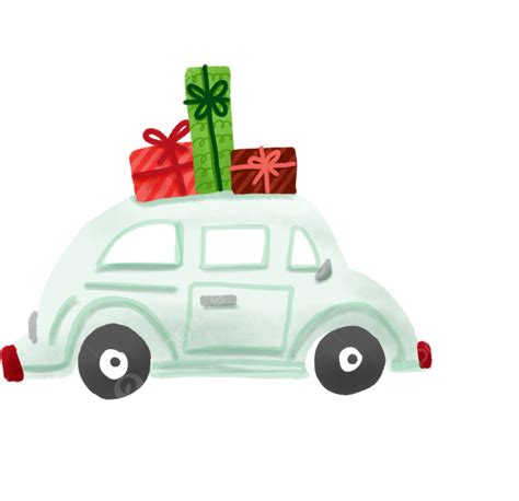 Christmas Car Gift Handdrawing Christmas Gift Christmas Present Old