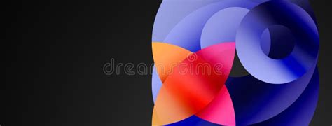 Abstract Round Geometric Shapes With Gradients Concept For Creative Technology Digital Art