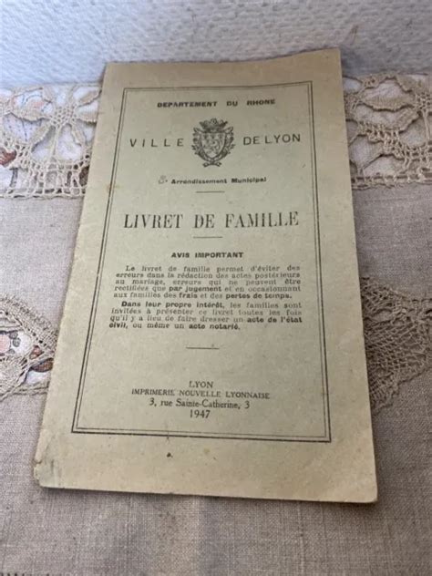 ANCIEN LIVRET DE Famille Ville De Lyon 1948 Souvenir EUR 29 90