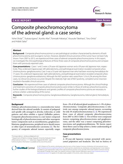 Pdf Composite Pheochromocytoma Of The Adrenal Gland A Case Series