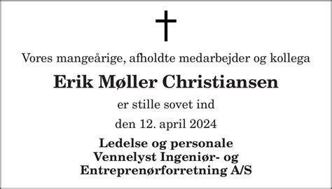 D Dsannonce For Erik M Ller Christiansen Nordjyske Dk