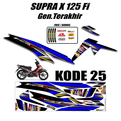 Sticker Striping Supra X Fi Sticker Lis Variation Supra X Fi