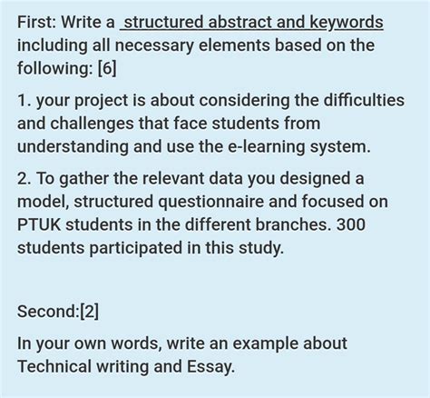 First Write A Structured Abstract And Keywords Chegg