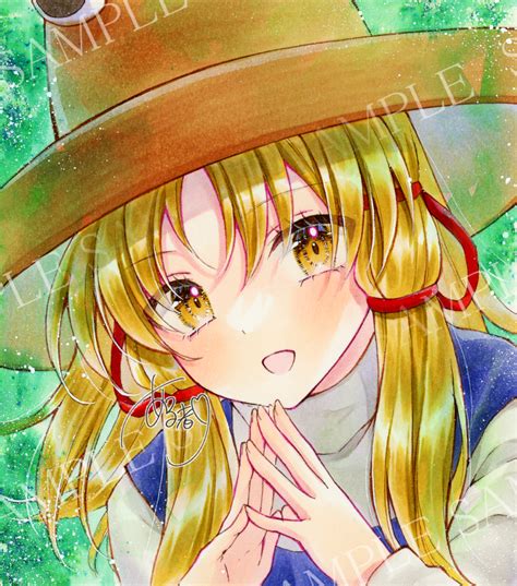 Safebooru 1girl Alto2019 Blonde Hair Blue Vest Hair Ribbon Hat Looking At Viewer Marker