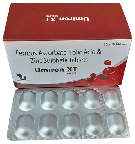 Ferrous Ascorbate Folic Acid Zinc Sulphate Tablets At Rs Box