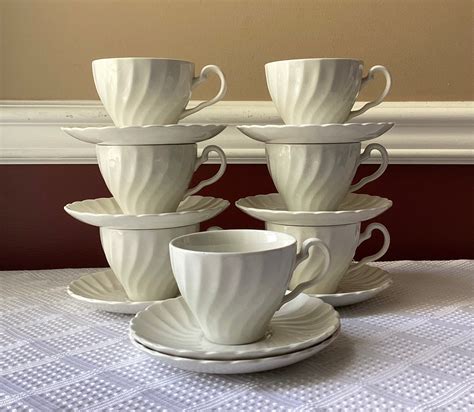 Vintage Johnson Brothers Ironstone Teacups And Saucers Etsy