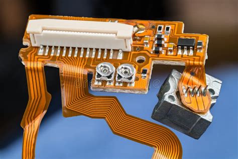 Orange Printed Circuit Board With Flex Ribbon Cables Small Electronic