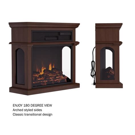 Hastings Home 11 6 In W Brown Led Electric Fireplace In The Electric Fireplaces Department At